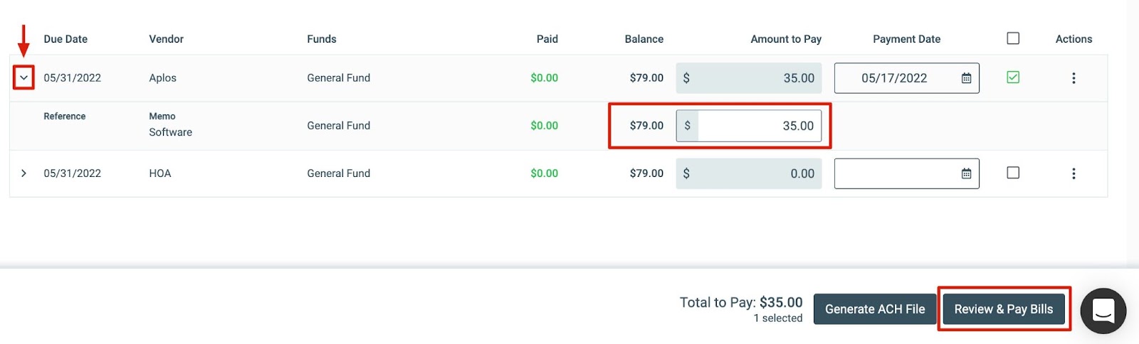 Making A Payment For A Payable - Support Center